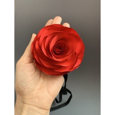 Чёкер цветок  ручной работы (красный)