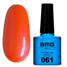 Гель-лак BMG 061 – Насыщенно оранжевый с розовым перламутром
