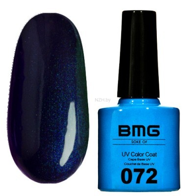 Гель-лак BMG 072 – Сине-черный с ярко синим микроблеском