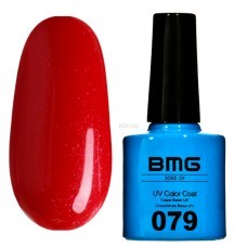 Гель-лак BMG 079 – Красный с голубым и розовым микроблеском