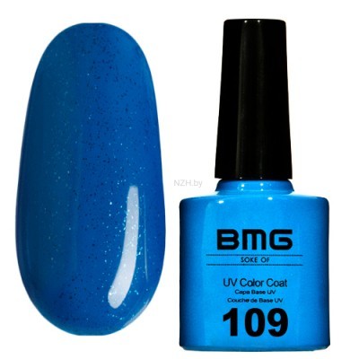 Гель-лак BMG 109 - Насыщенный цвет морской волны с голубым шимером